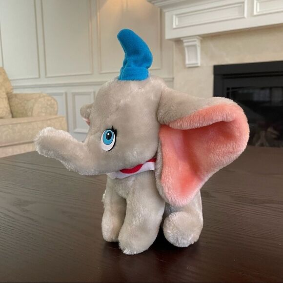 Disneyland Walt Disney World Vintage Dumbo Stuffed Elephant Plush Toy with hat - Picture 1 of 5